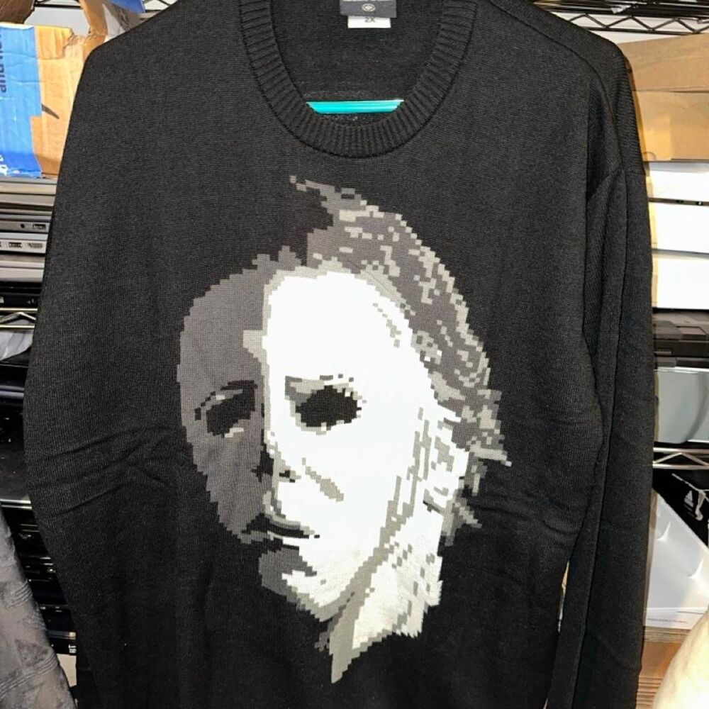 John Carpenter's Halloween Michael Myers black knit sweater Horror Movie 2XL